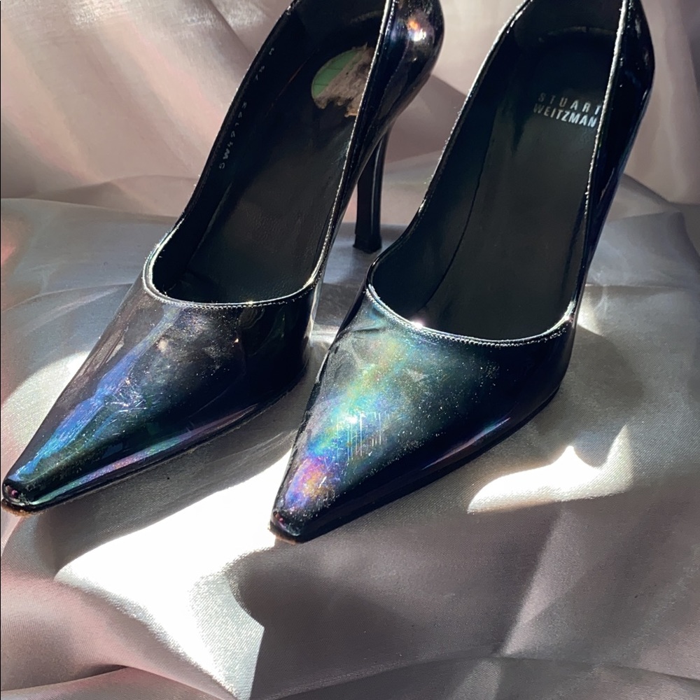 Stuart Weitzman Black Pearlized Pointed Pump - image 2